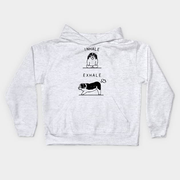 Inhale Exhale St. Bernard Kids Hoodie by huebucket